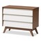 Baxton Studio Hildon Mid-Century White and Walnut Wood 3-Drawer Storage Chest 136-7492 - alternate 1